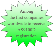 Among the first companies worldwide to receive AS9100D registration